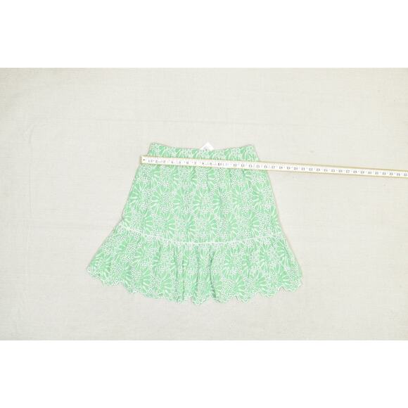 NEW LOFT Women's Green Eyelet Embroidered Scallop Hem Mini Skirt Regular Size S - Picture 4 of 8